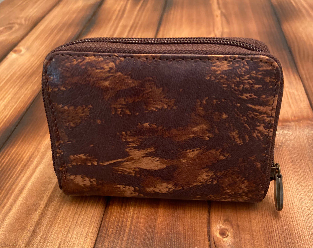 Brown feathers wallet